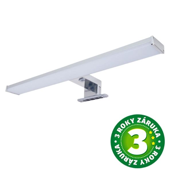 LED světlo nad zrcadlo 60cm, 12W, 960lm, denní, chrom, na zeď, zrcadlo i vodorovně, 3 roky